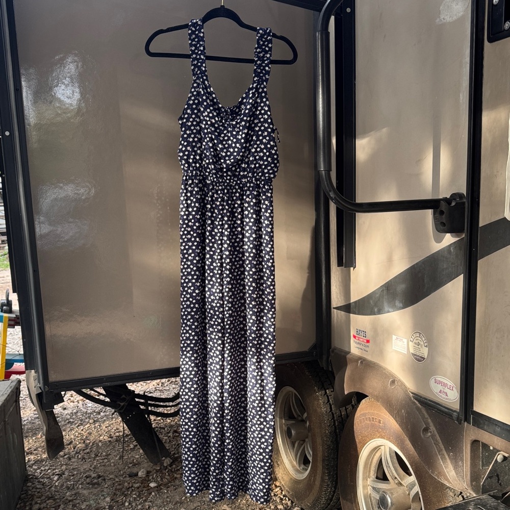Navy Blue flower jumpsuit